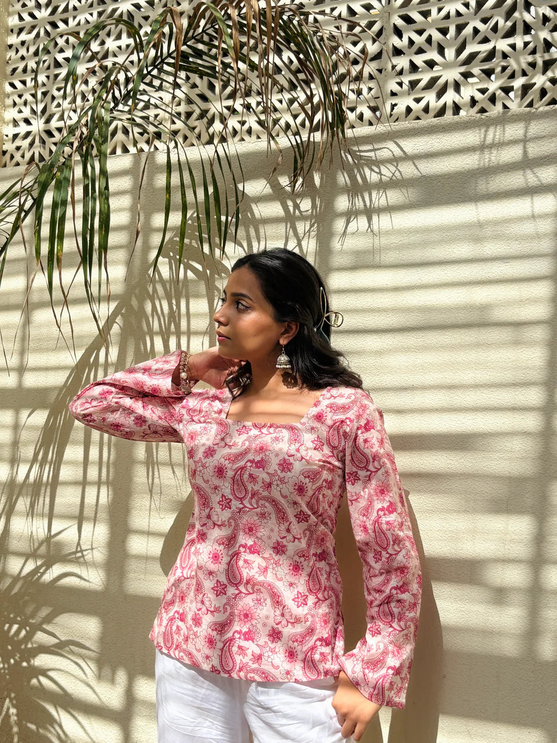 Blushing Bells' Cotton Block Print Tunic