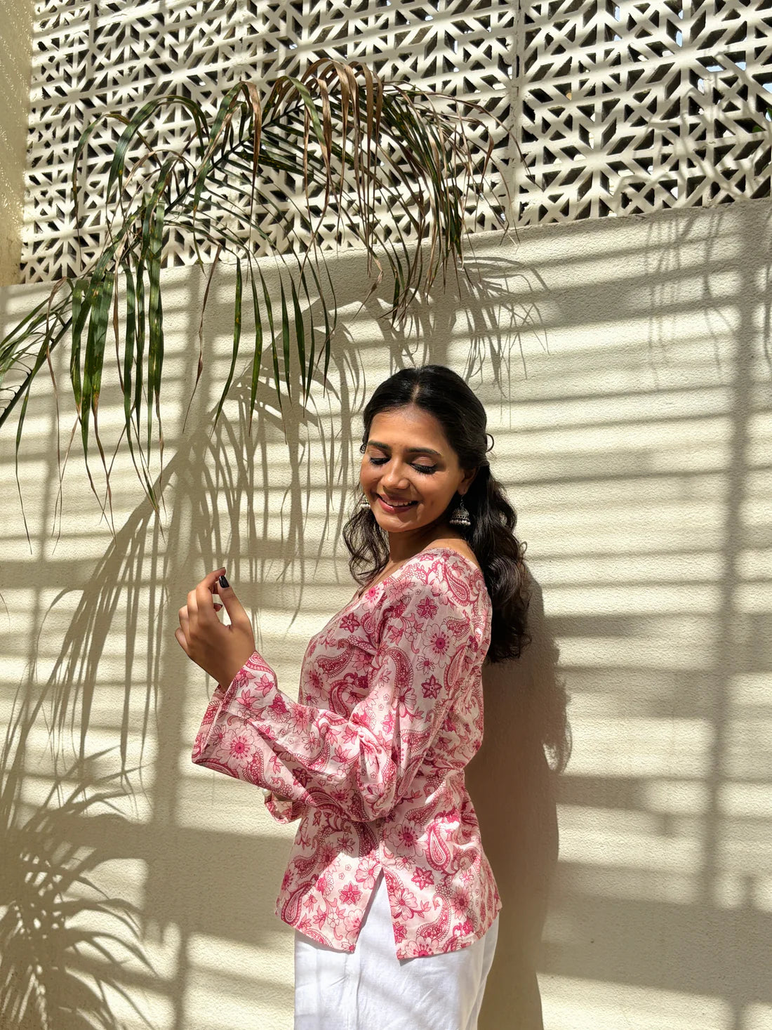 Blushing Bells' Cotton Block Print Tunic