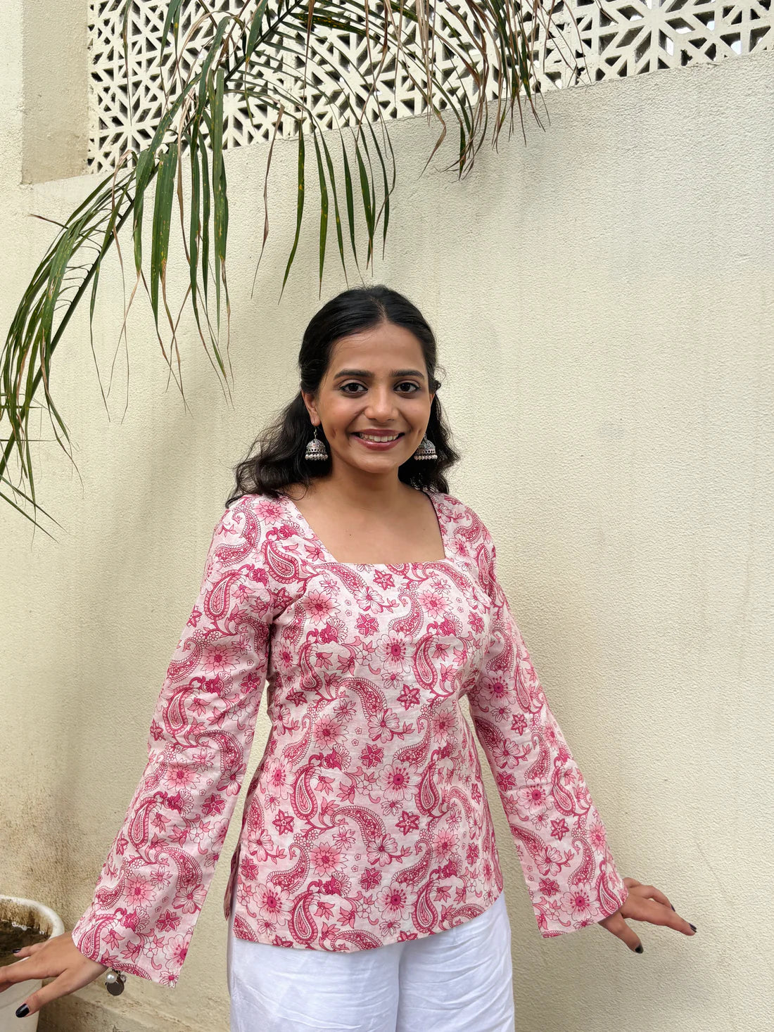 Blushing Bells' Cotton Block Print Tunic