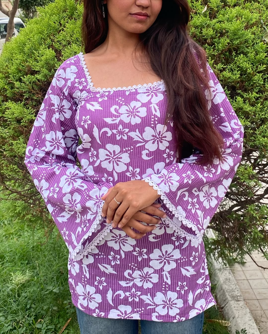 The 'Daisy Dream' Bell Sleeve Short Kurti