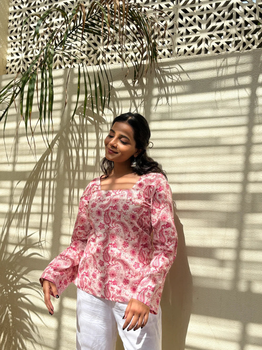 Blushing Bells' Cotton Block Print Tunic