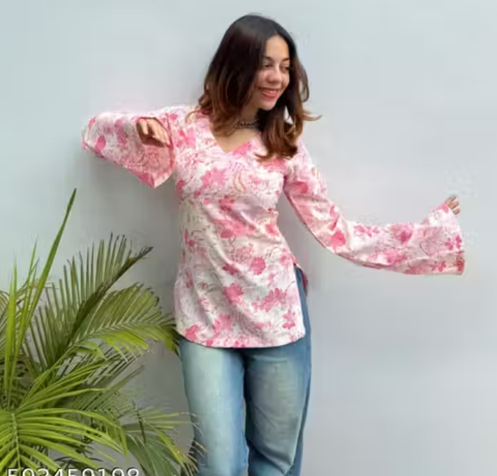 The 'Cotton Candy' Flared Sleeve Top