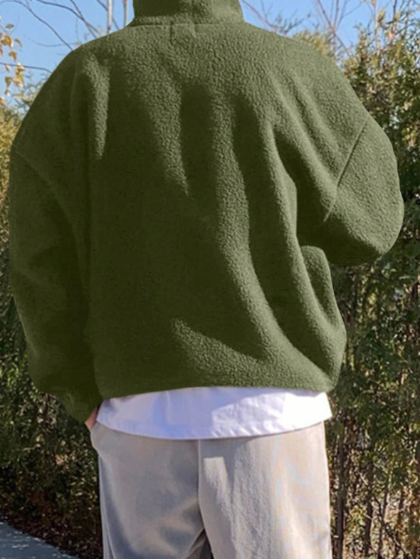 Light Green Men's Casual Letter Embroidery Pullover Sweatshirt, Autumn/Winter