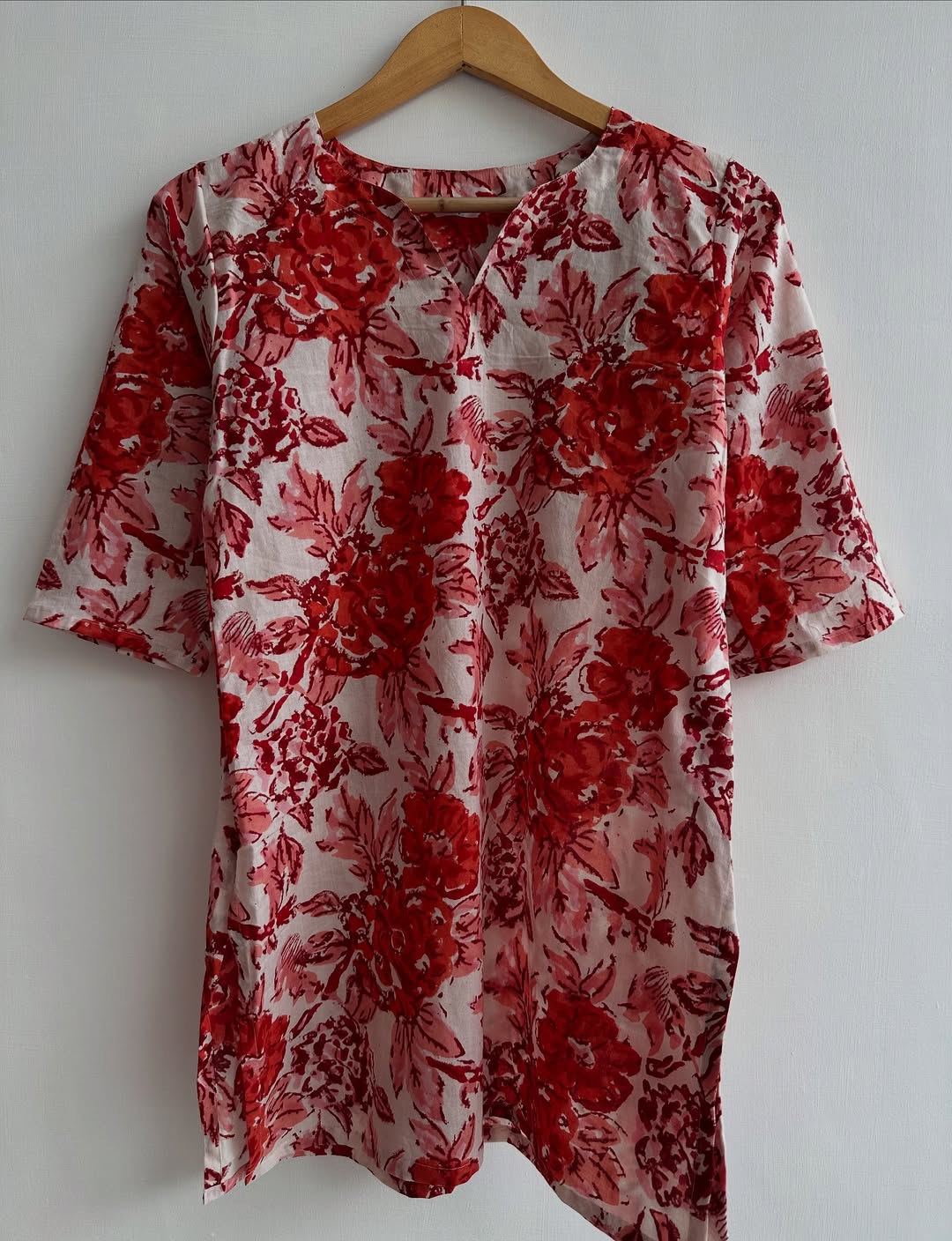 Lemon Zest Cotton Tunic with V-Split Neck