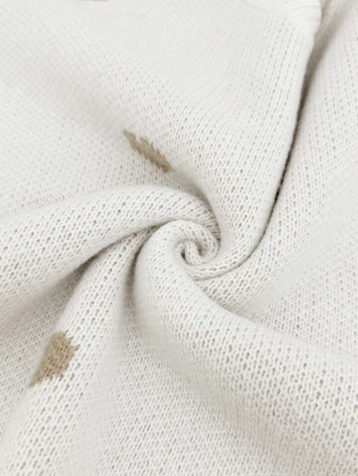 Autumn And Winter Women's Valentine's Day Cute Casual Heart-Patterned Loose-Fit Fashionable Sweater With Round Neck And Long Sleeves, Basic Sweater