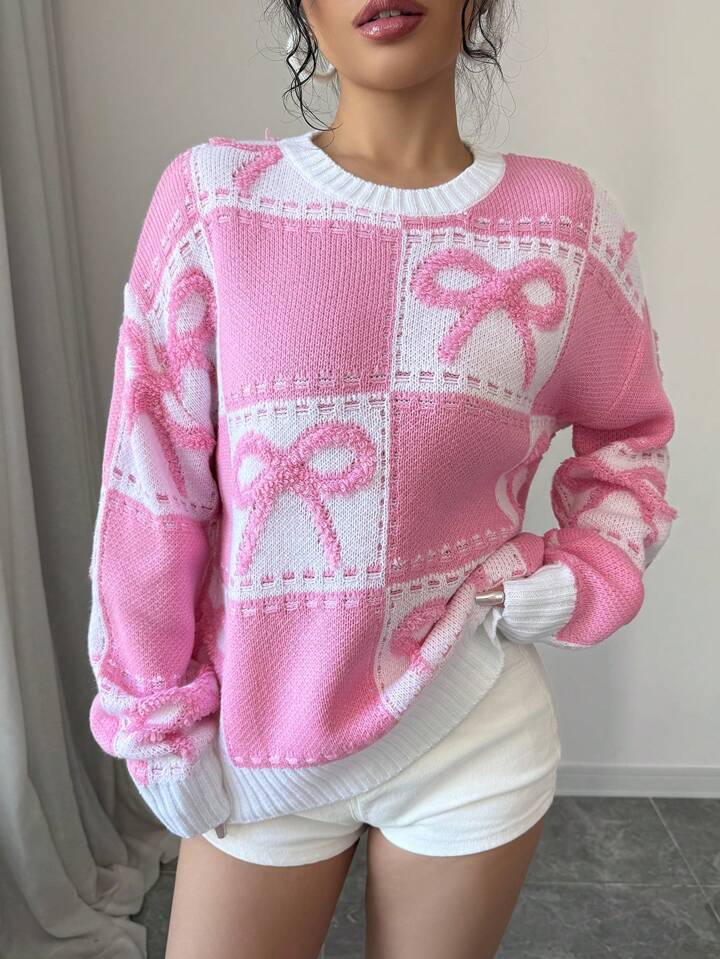 Baby Blue Bow Knit Sweater