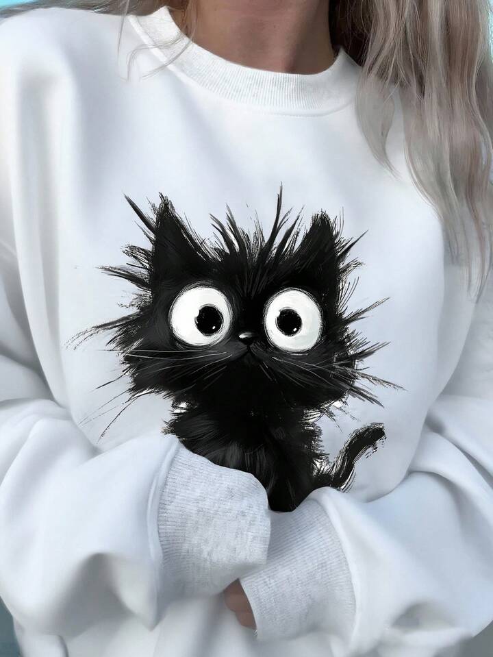 I’m Fine” Cute Cat Graphic Sweatshirt