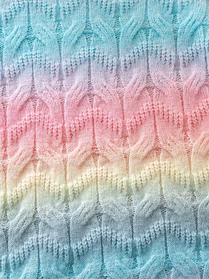 TrendsGirls & Teens Ombre Knit Pullover Sweater, Cute Style Suitable For Vacation, Daily Wear