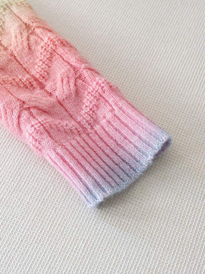 TrendsGirls & Teens Ombre Knit Pullover Sweater, Cute Style Suitable For Vacation, Daily Wear