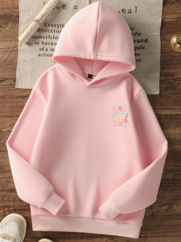 Bloom Where You Are Planted Hoodie – Pastel Floral Graphic Pullover for Women