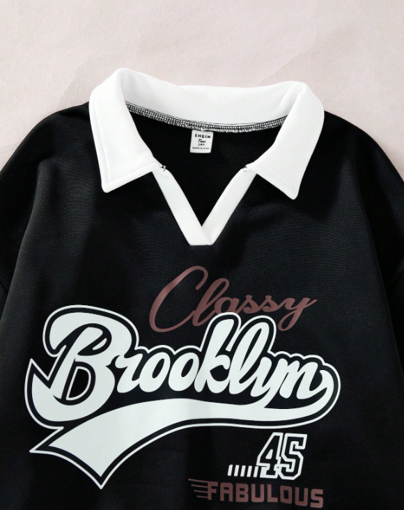 Classy Brooklyn 45 Oversized Collar Sweatshirt