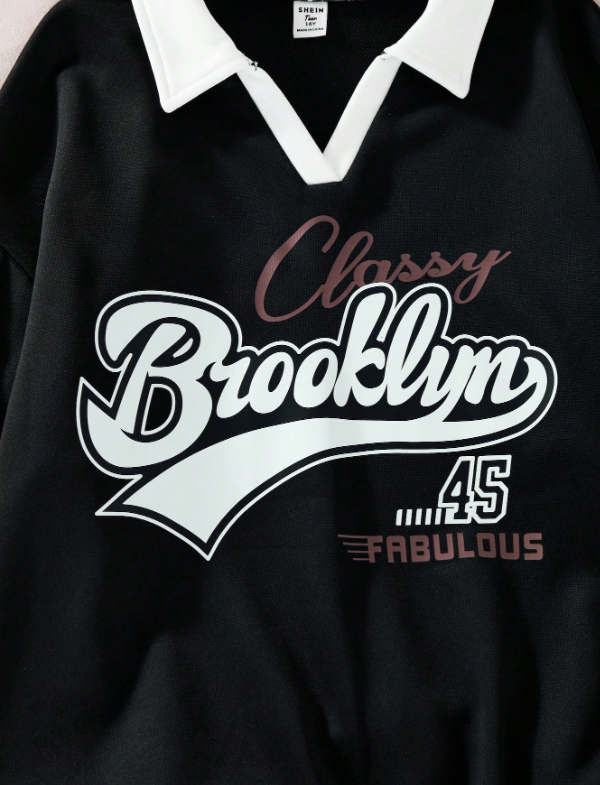 Classy Brooklyn 45 Oversized Collar Sweatshirt