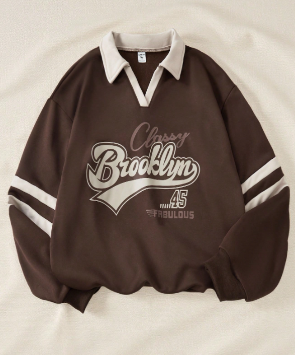 Classy Brooklyn 45 Oversized Collar Sweatshirt